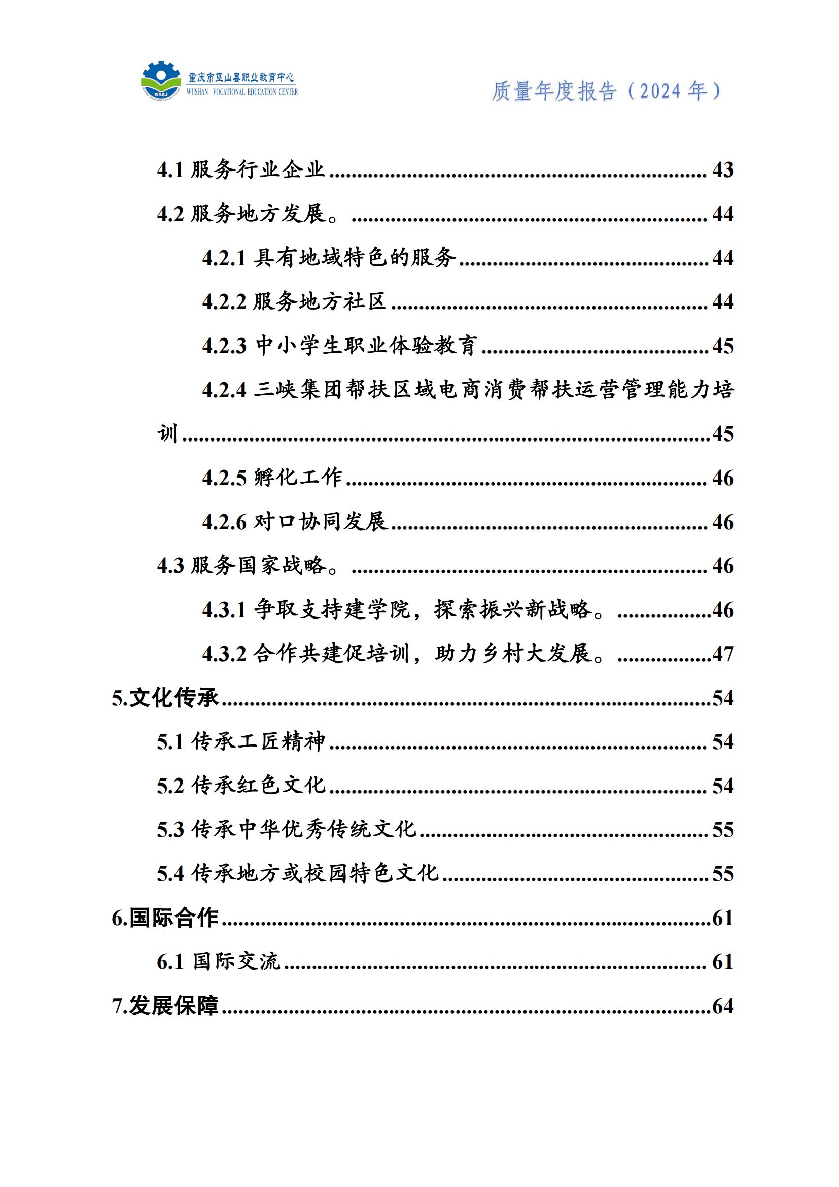 巫山职教中心2024年年度报告