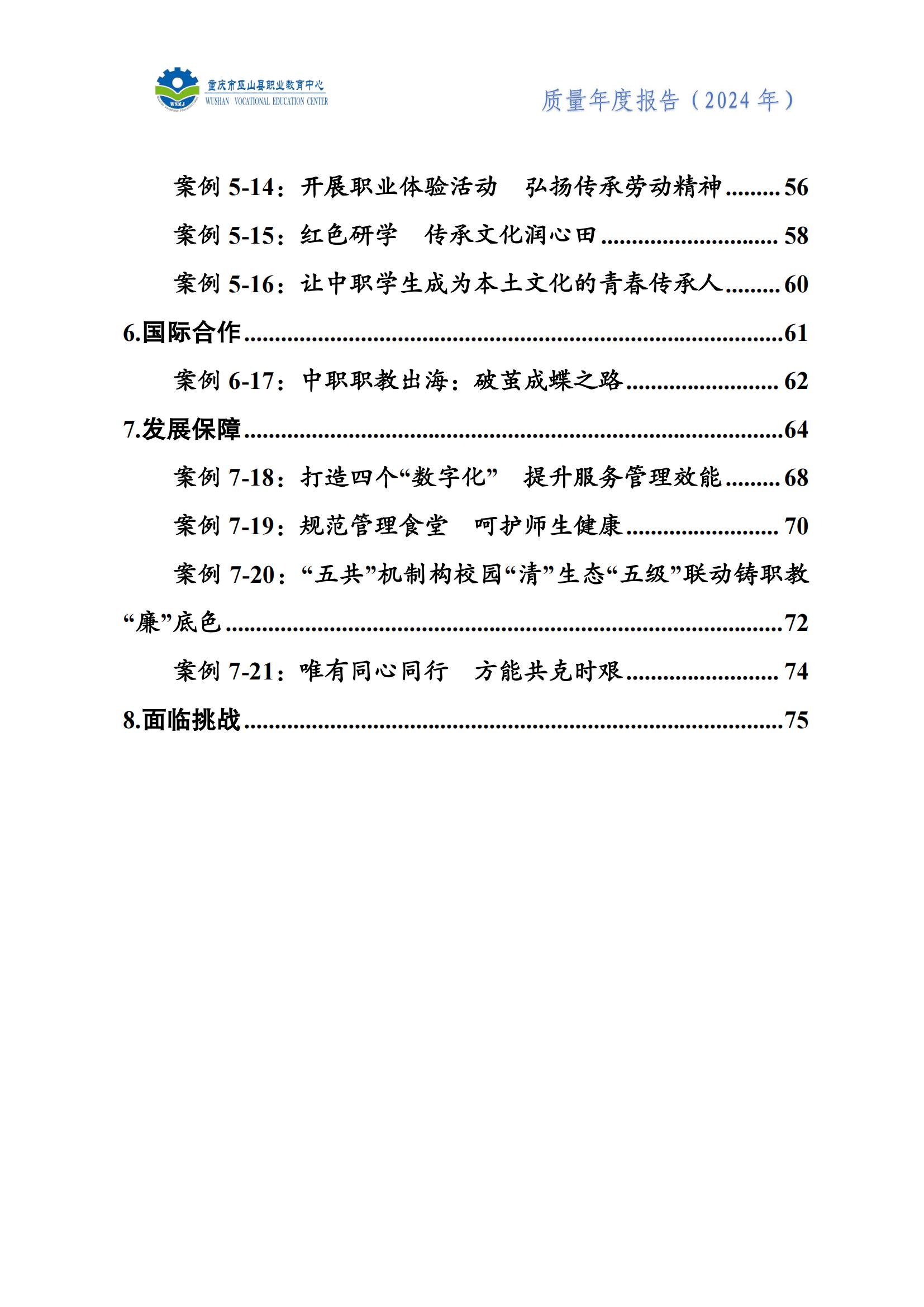 巫山职教中心2024年年度报告